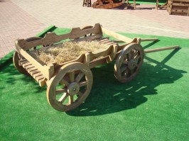 Телега декоративная из дерева под заказ 0002