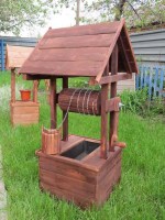 Колодец декоративный из дерева 0003