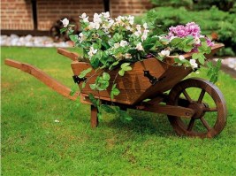 Телега декоративная из дерева под заказ 0009