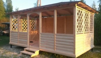 Деревянная садовая беседка 0229