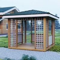 Беседка садовая деревянная 0237