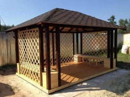 Беседка садовая деревянная 0242