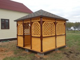 Деревянная садовая беседка 0251