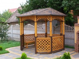 Шестигранная овальная  беседка 0260
