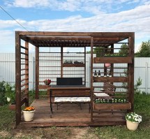 Беседка из дерева открытая 0268