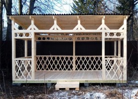 Деревянная беседка  для дачи 0271
