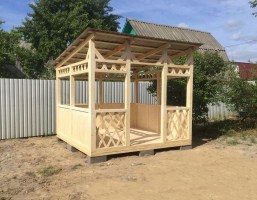 Деревянная беседка  для дачи 0272