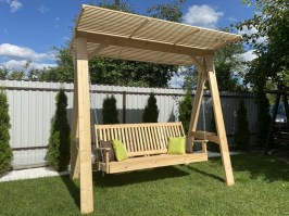 Садовые качели из сосны для дачи 0084