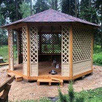 Деревянная беседка восьмигранная 0865