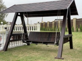 Садовые качели из дерева 0086