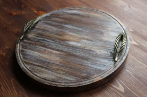 Поднос из дерева круглый 0016
