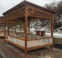 Деревянная беседка для дачи 0501
