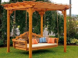 Пергола с качелями для сада 0050