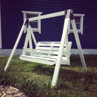 Качели садовые из массива сосны 0043