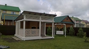 Деревянная беседка для дачи 1128