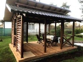 Квадратная беседка из бруса 0838