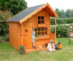 Игровой домик для детей из дерева (2 этажа) 0062