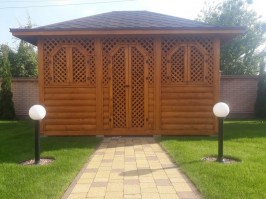 Деревянная садовая беседка 0657