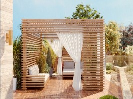 Беседка из дерева открытая 0624