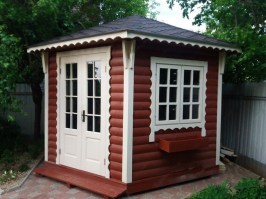 Квадратная застекленная беседка 0427