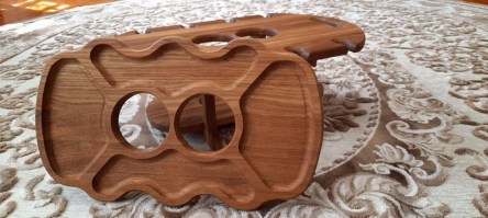 Винный столик + менажница (дуб) 0086