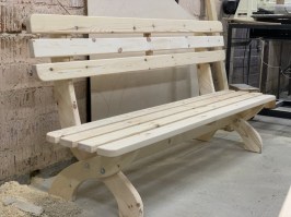 Скамейка деревянная садовая для дачи 0073