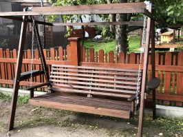 Качели садовые из массива сосны ЭКО 0014