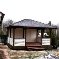 Деревянная садовая беседка 0864
