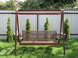 Качели садовые из массива сосны ЭКО 0077