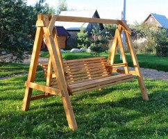 Качели садовые из дерева 0040