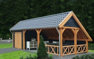 Беседка садовая (с хозяйственным помещением) 0774