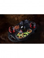 Винный столик + менажница-поднос (дуб) 0080