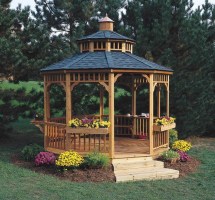 Деревянная беседка восьмигранная 0215