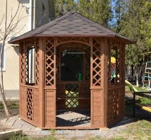 Деревянная беседка шестигранная 0667