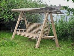 Качели садовые из массива сосны 0063