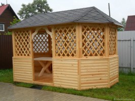 Шестигранная овальная  беседка 0295