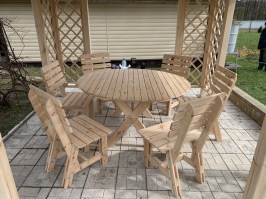 Комплект садовой мебели из дерева в беседку 0048