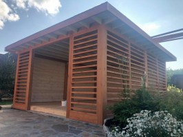 Деревянная садовая беседка 0543