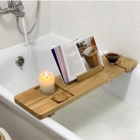 Полка-поднос для ванной комнаты из дерева 0007
