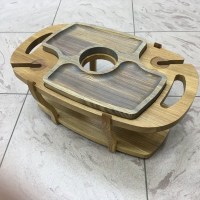 Винный столик + менажница-поднос (ясень) 0085