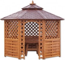 Беседка садовая деревянная 0987