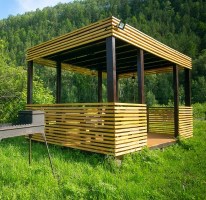Деревянная садовая беседка 0611