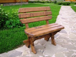 Скамейка деревянная садовая для дачи 0067