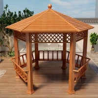 Деревянная шестигранная беседка под заказ 1150