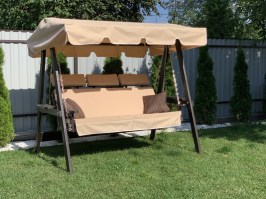 Качели садовые ЭКО 0116 (раскладные, с тентом и матрасом серии ПРЕМИУМ + подголовники)