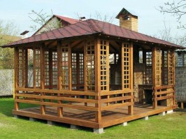 Беседка садовая деревянная 0429