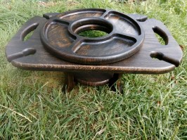 Винный столик + менажница-поднос (дуб) 0087