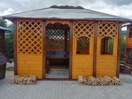 Беседка деревянная прямоугольная 0655