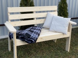 Скамейка деревянная садовая для дачи 0066