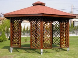 Деревянная шестигранная беседка под заказ 0417